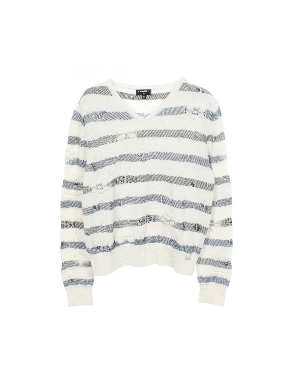 Chanel Knit Flower Jacquard Summer Rayon Cotton Sweater